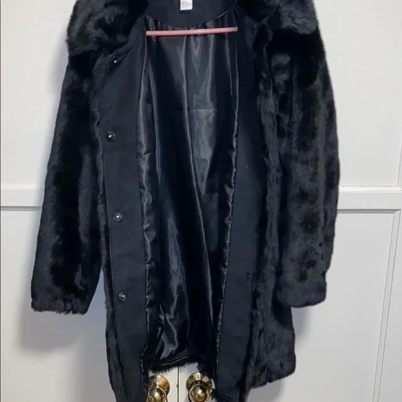H&M Size 4 Black Teddy Jacket Luxurious Fluffy Faux Fur - Picture 14 of 16